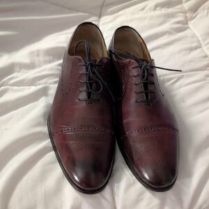 Elegant Burgundy Leather Men's Dress Shoes